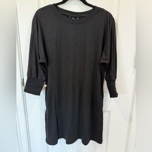 Dokotoo Black Long-Sleeve Smocked Cuff Dress